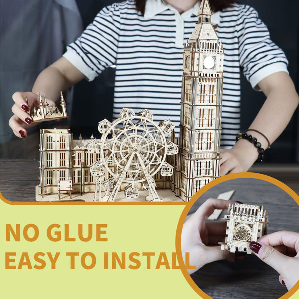 3D Wooden Big Ben Puzzle Model Kit for DIY Home Decor and Unique Christmas Gift