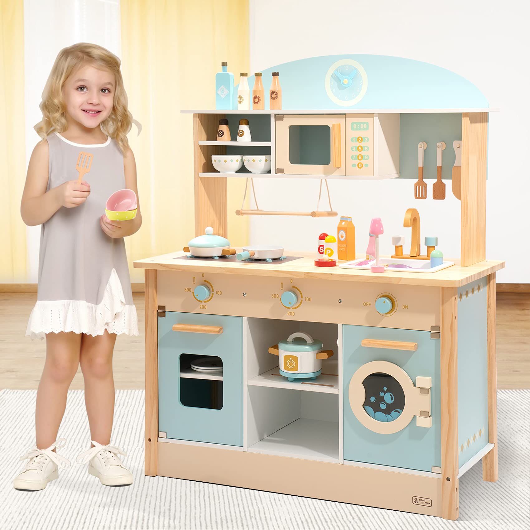 ROBOTIME DIY Pretend Play Kitchen Set - Fun Cooking Toy for Kids, Perfect Gift for Boys and Girls