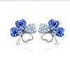 Four Leaf Clover Earrings Crystal Lucky Charm Jewelry