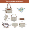 8Pcs Baby Diaper Bag Set with Multifunctional Handbags, Bottle Bag, Mesh Bag, Diaper Pad, 2 Burp Cloths, and 2 Hook Straps