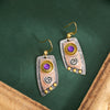 Vintage Bohemian Drop Earrings - Simple Irregular Shape Metal Engraved Pattern Dangle Earrings for Women