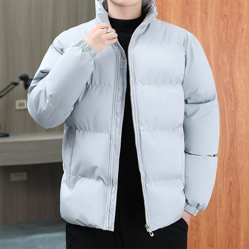 Winter Cotton Coat for Couples - Casual Warm Plus Velvet Thicken Solid Color Jacket for Men's Clothing