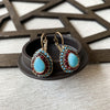 Classic Teardrop Resin Earrings for Women, Vintage Artificial Turquoise Rhinestone Hook Earrings, Gift for Loved Ones and Friends, Birthday Party Gift