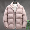 Winter Cotton Coat for Couples - Casual Warm Plus Velvet Thicken Solid Color Jacket for Men's Clothing