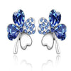 Four Leaf Clover Earrings Crystal Lucky Charm Jewelry