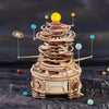 Robotime ROKR 316PCS Rotatable Mechanical Orrery Puzzle - 3D Wooden Model Kit for Kids, Ideal Assembling Gift for Boys