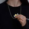 Creative Openable Sunflower Pendant Necklace Fashion Letter Jewelry Gift