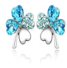 Four Leaf Clover Earrings Crystal Lucky Charm Jewelry