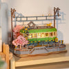 Rolife Sakura Journey Tram Car Puzzle - Creative 3D Wooden Model Gift for Teens