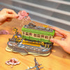 Rolife Sakura Journey Tram Car Puzzle - Creative 3D Wooden Model Gift for Teens