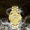 Business Gift Waterproof Gold Men's Diamond Quartz Watch Classic Stainless Steel
