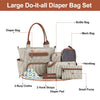 8Pcs Baby Diaper Bag Set with Multifunctional Handbags, Bottle Bag, Mesh Bag, Diaper Pad, 2 Burp Cloths, and 2 Hook Straps