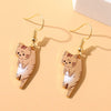 Cute Kitten Cartoon earrings for Girl With Flower – Adorable Gift Jewelry