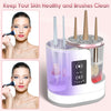 4 In 1 Electric Makeup Brush Cleaner with Timer Digital Display – USB Powered Automatic Blender Machine for All Types of Brushes, UV Disinfection & Storage – Perfect Valentine's Day Gift