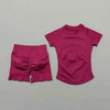 2 Pcs HISTELLO Impact Sports Sets Short Sleeve Seamless Yoga Top Fitness Set Women Workout Running Sports Shorts Gym Suit