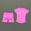 2 Pcs HISTELLO Impact Sports Sets Short Sleeve Seamless Yoga Top Fitness Set Women Workout Running Sports Shorts Gym Suit