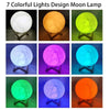 8cm Moon Lamp LED Night Light Battery Powered With Stand Starry Lamp Bedroom Decor Night Lights Kids Gift Moon Lamp