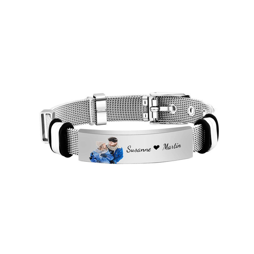 Stainless Steel Personalized Bracelet for Valentine's Day Gift