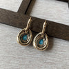 Classic Teardrop Resin Earrings for Women, Vintage Artificial Turquoise Rhinestone Hook Earrings, Gift for Loved Ones and Friends, Birthday Party Gift
