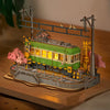 Rolife Sakura Journey Tram Car Puzzle - Creative 3D Wooden Model Gift for Teens